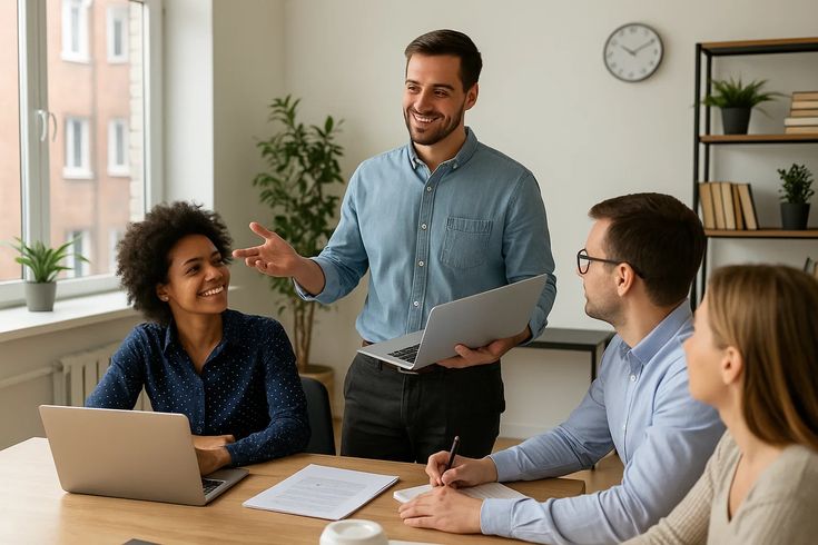 Founder reviewing financial notes on a laptop